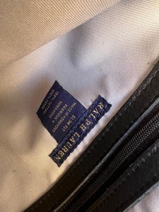 Bandolera Piel auténtica Ralph Lauren Negra