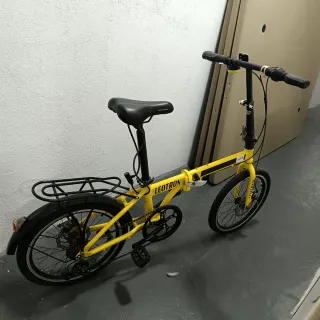 Bicicleta Plegable Amarilla Leotron