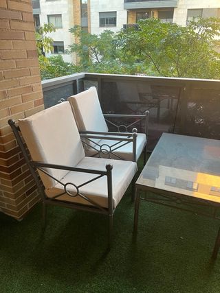 Conjunto Terraza Mesa Cristal y Asientos