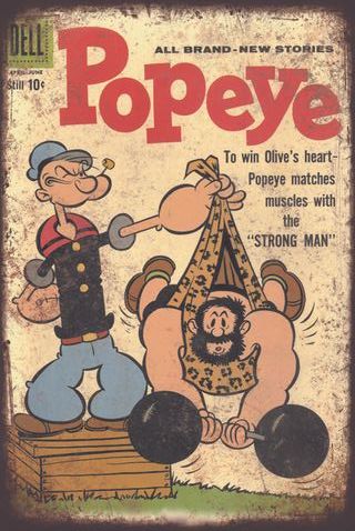 Cartel Metálico Vintage Popeye y Brutus