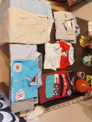 Lote Ropa Hombre Beige y Azul