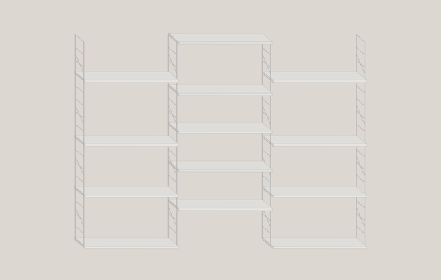 Estantería TRIA 200x24 Mobles 114 Gris Perla