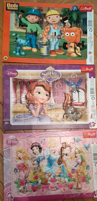 Lote 3 puzzles infantiles 