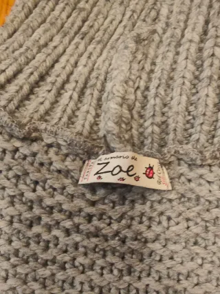 Jersey cuello alto gris mujer talla única