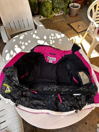 Chaqueta Columbia Talla M Rosa y Blanca