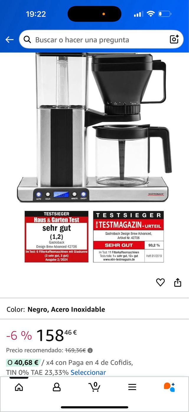 Cafetera Inventum KZ813D