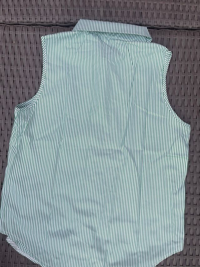 Camisa verde y blanca de rayas