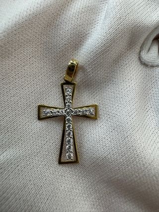 Colgante Cruz Oro 18k Circonitas