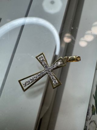 Colgante Cruz Oro 18k Circonitas