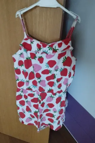 Mono corto niña con cintura y cuello elástico