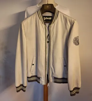 Cazadora Schott Piel beige,gris y Marrón