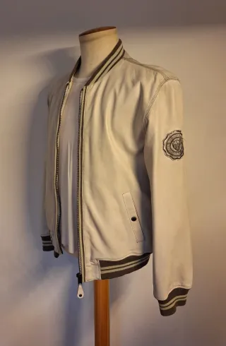 Cazadora Schott Piel beige,gris y Marrón