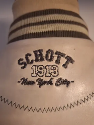 Cazadora Schott Piel beige,gris y Marrón