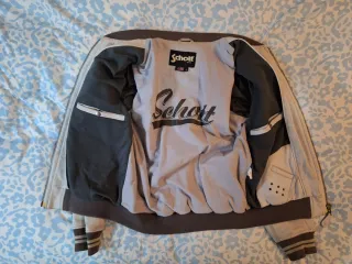 Cazadora Schott Piel beige,gris y Marrón