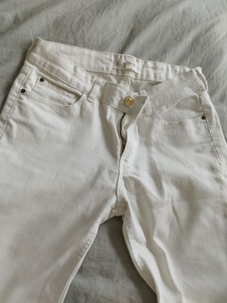 Pantalón Mango Blanco Talla M