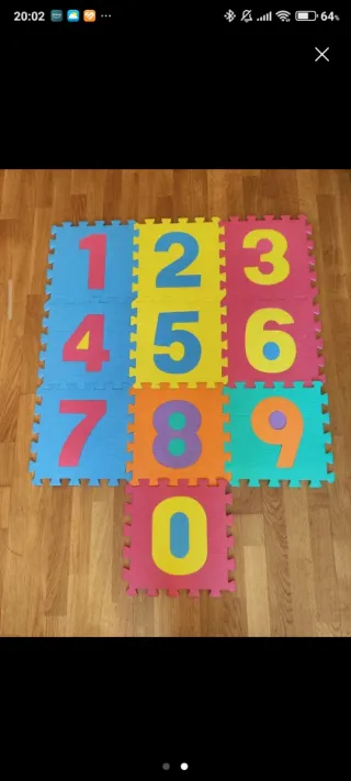 Alfombra goma EVA puzzle multicolor