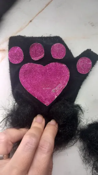 Conjunto disfraz gata orejas cola guantes