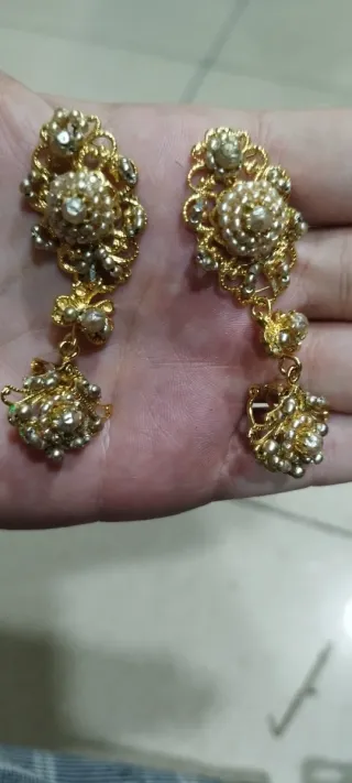 Pendientes fallera dorados