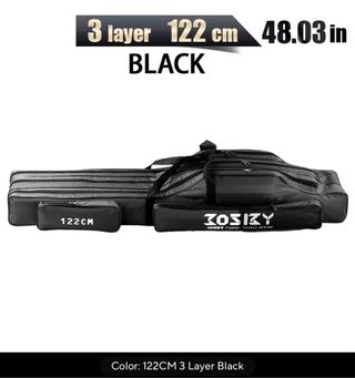 Funda Cañas Pesca 122cm Negra