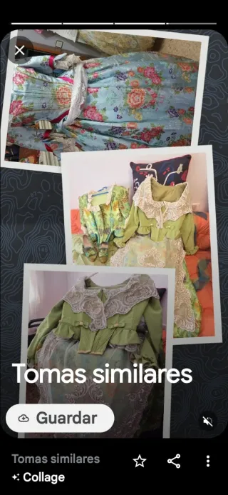Traje de Fallera Verde y Dorado