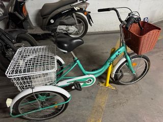 Triciclo con 2 cestas (delantera y trasera)