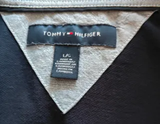 Polo Tommy Hilfiger manga larga L azul oscuro