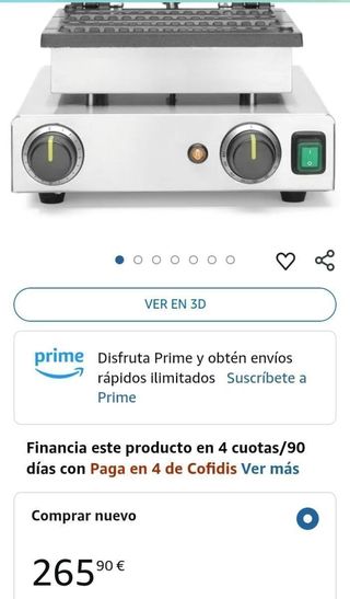 HENDI Gofrera eléctrica, 4 gofres de paleta 