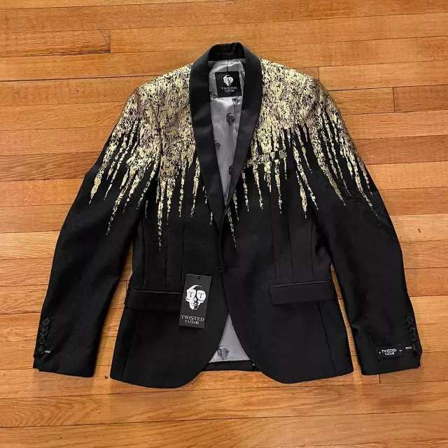 Chaqueta Twisted Tailor Negra y Oro Hombre