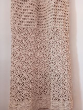 Vestido largo Zara crochet beige Talla S