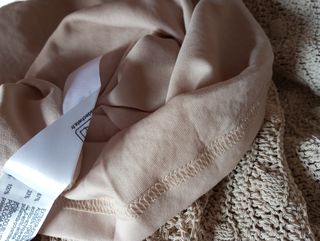 Vestido largo Zara crochet beige Talla S