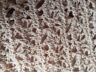 Vestido largo Zara crochet beige Talla S