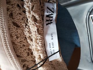 Vestido largo Zara crochet beige Talla S