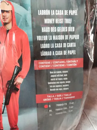 Disfraz La Casa de Papel Talla s