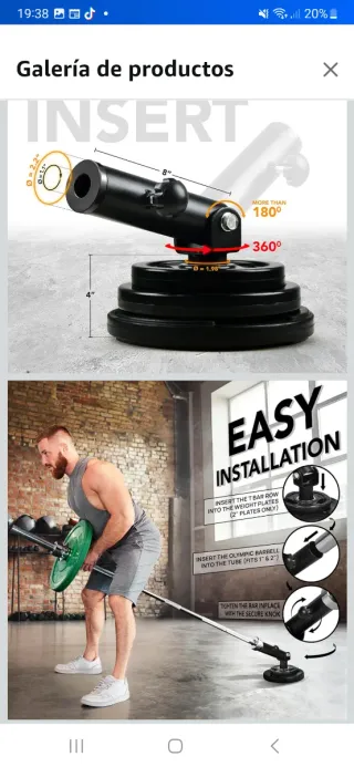 Yes4All T Bar Row Landmine - Accesorio Gimnasio