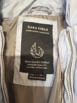 Abrigo niña Zara gris talla 11/12