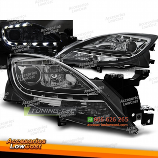 FAROS DELANTEROS PARA MAZDA 6 II 10-12 NEGROS LUZ