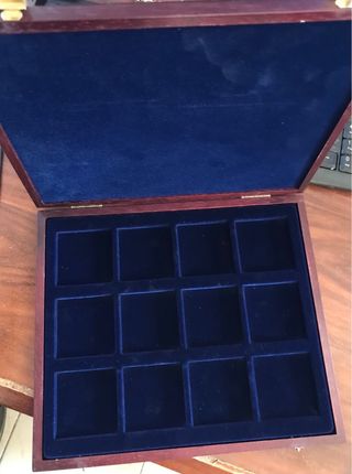Estuche Terciopelo Madera 12 Huecos + Regalo
