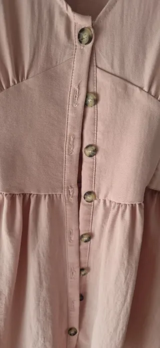 Vestido Zara rosa botones talla S