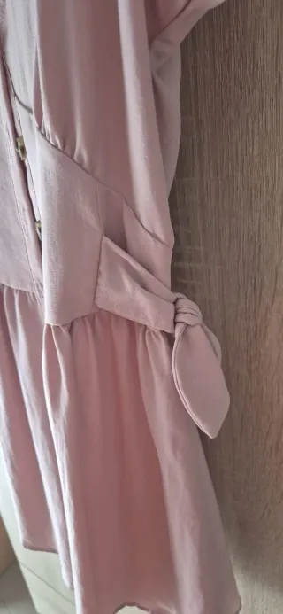 Vestido Zara rosa botones talla S