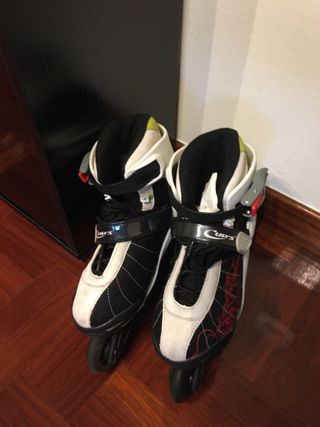 patines de linea + funda 
talla 35-38 extensibles