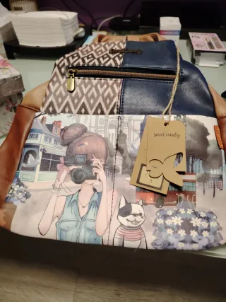 Mochila Sweet Candy Patchwork Dibujo Chica