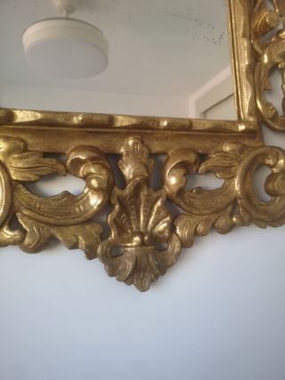 Espejo Cornucopia Madera Dorado Antiguo