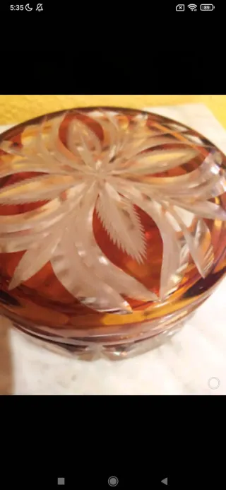 Juego de tocador de cristal ámbar