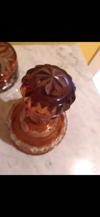 Juego de tocador de cristal ámbar