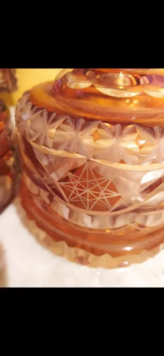 Juego de tocador de cristal ámbar