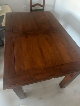Mesa de comedor de madera 140x90 extensible