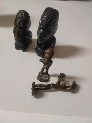 Figuras bronce vintage mexicana y africana