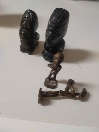 Figuras bronce vintage mexicana y africana