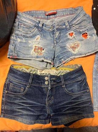 Pantalones cortos y falda vaquera
