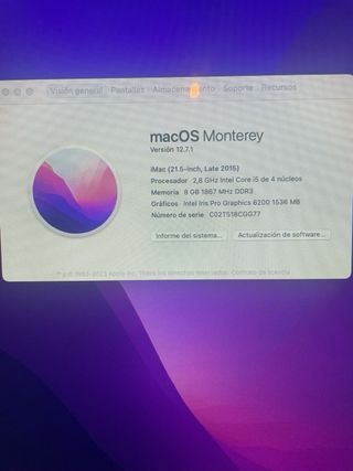iMac 21,5 Apple Plata